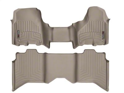 Weathertech DigitalFit Front Over the Hump and Rear Floor Liners; Tan (12-18 RAM 1500 Crew Cab)