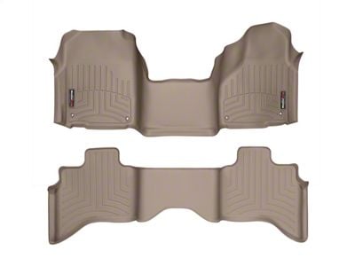 Weathertech DigitalFit Front Over the Hump and Rear Floor Liners; Tan (12-18 RAM 1500 Quad Cab)