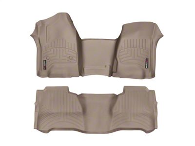 Weathertech DigitalFit Front Over the Hump and Rear Floor Liners; Tan (14-18 Sierra 1500 Crew Cab)