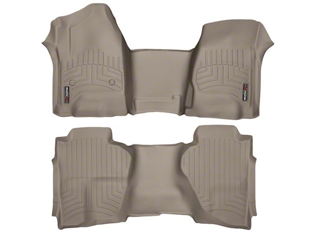 Weathertech DigitalFit Front Over the Hump and Rear Floor Liners; Tan (14-18 Sierra 1500 Double Cab)
