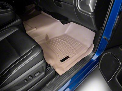 Weathertech DigitalFit Front Over the Hump and Rear Floor Liners; Tan (14-18 Silverado 1500 Double Cab)