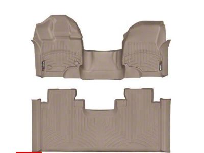 Weathertech DigitalFit Front Over the Hump and Rear Floor Liners; Tan (15-24 F-150 SuperCab)