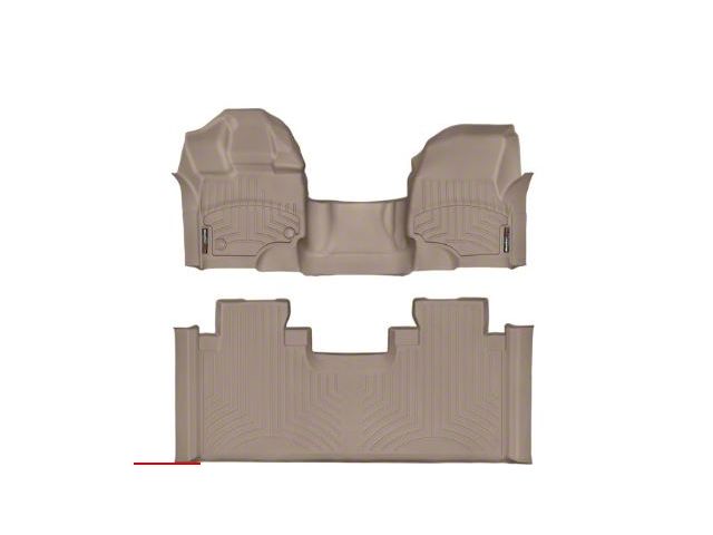 Weathertech DigitalFit Front Over the Hump and Rear Floor Liners; Tan (15-24 F-150 SuperCab)
