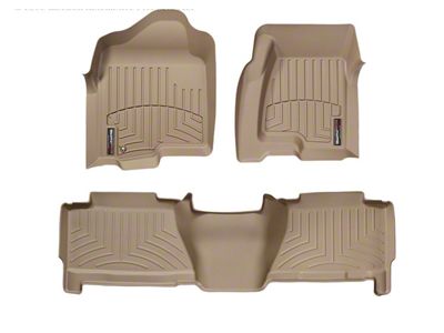 Weathertech DigitalFit Front and Rear Floor Liners; Tan (04-06 Silverado 1500 Crew Cab)