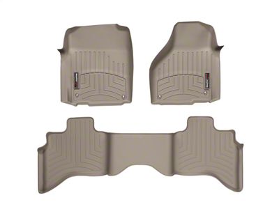 Weathertech DigitalFit Front and Rear Floor Liners; Tan (09-18 RAM 1500 Quad Cab)