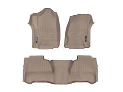 Weathertech DigitalFit Front and Rear Floor Liners; Tan (14-18 Sierra 1500 Crew Cab)