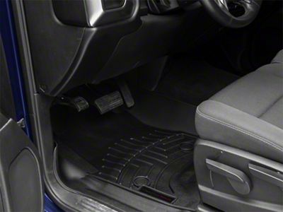 Weathertech DigitalFit Front and Rear Floor Liners with Underseat Coverage; Black (14-18 Silverado 1500 Crew Cab)