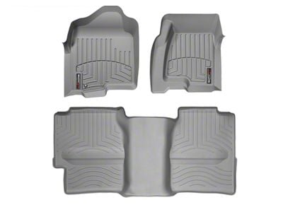 Weathertech DigitalFit Front and Rear Floor Liners with Underseat Coverage; Gray (99-06 Silverado 1500 Extended Cab)