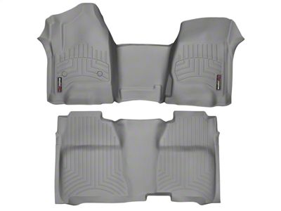 Weathertech DigitalFit Front Over the Hump and Rear Floor Liners with Underseat Coverage; Gray (14-18 Silverado 1500 Crew Cab)