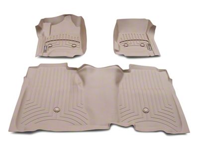 Weathertech DigitalFit Front and Rear Floor Liners with Underseat Coverage; Tan (14-18 Silverado 1500 Crew Cab)
