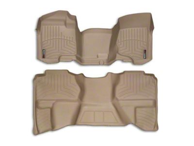 Weathertech DigitalFit Rear Floor Liner; Tan (07-13 Sierra 1500 Extended Cab, Crew Cab)