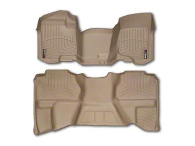 Weathertech DigitalFit Rear Floor Liner; Tan (07-13 Silverado 1500 Extended Cab, Crew Cab)