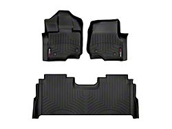 Weathertech DigitalFit Front and Rear Floor Liners; Black (21-25 F-150 SuperCrew w/ Front Bucket Seats & Rear Underseat Storage)