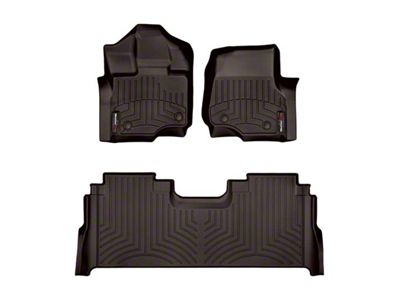 Weathertech DigitalFit Front and Rear Floor Liners; Cocoa (21-25 F-150 SuperCrew w/ Front Bucket Seats & Rear Underseat Storage)
