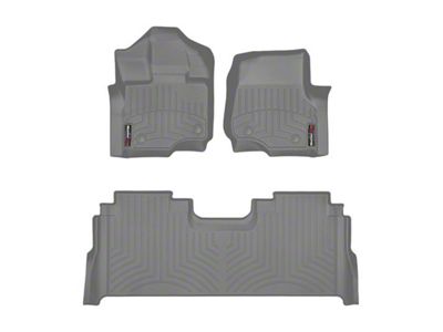 Weathertech DigitalFit Front and Rear Floor Liners; Gray (21-25 F-150 SuperCrew w/ Front Bucket Seats & Rear Underseat Storage)