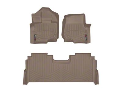 Weathertech DigitalFit Front and Rear Floor Liners; Tan (21-25 F-150 SuperCrew w/ Front Bucket Seats & Rear Underseat Storage)