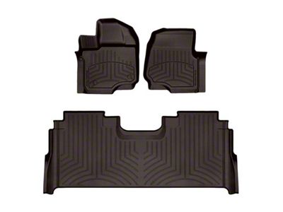 Weathertech Front and Rear Floor Liner HP; Cocoa (21-25 F-150 SuperCrew w/ Front Bucket Seats & Rear Underseat Storage)