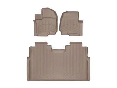 Weathertech Front and Rear Floor Liner HP; Tan (15-25 F-150 SuperCrew w/ Front Bucket Seats & w/o Rear Underseat Storage)
