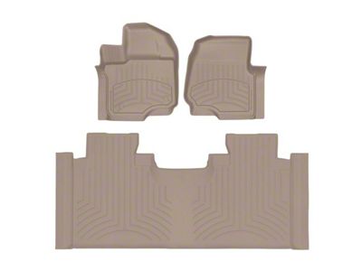 Weathertech Front and Rear Floor Liner HP; Tan (15-25 F-150 SuperCrew w/ Front Bench Seat)