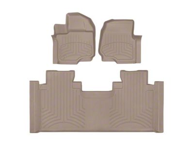 Weathertech Front and Rear Floor Liner HP; Tan (15-25 F-150 SuperCab w/ Front Bench Seats)