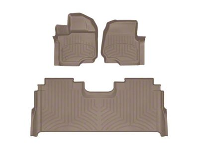 Weathertech Front and Rear Floor Liner HP; Tan (21-25 F-150 SuperCrew w/ Front Bucket Seats & Rear Underseat Storage)