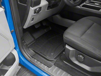 Weathertech Front and Rear Floor Liner HP; Black (15-25 F-150 SuperCrew w/ Front Bucket Seats & w/o Rear Underseat Storage)