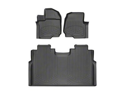 Weathertech Front and Rear Floor Liner HP; Black (15-24 F-150 SuperCrew w/ Front Bucket Seats & w/o Rear Underseat Storage)