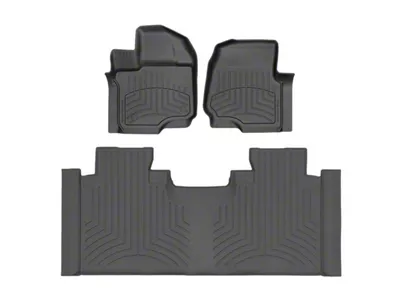 Weathertech Front and Rear Floor Liner HP; Black (15-24 F-150 SuperCab w/ Front Bucket Seats)