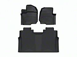 Weathertech Front and Rear Floor Liner HP; Black (15-26 F-150 SuperCrew w/ Front Bench Seat)