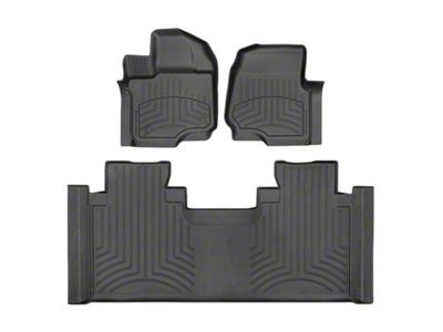 Weathertech Front and Rear Floor Liner HP; Black (15-25 F-150 SuperCab w/ Front Bench Seats)