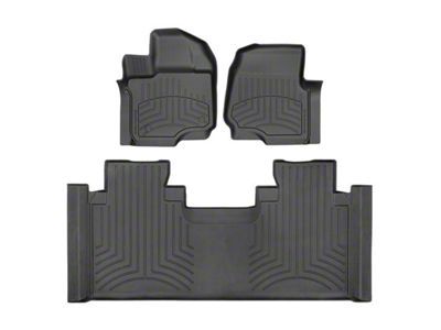 Weathertech Front and Rear Floor Liner HP; Black (15-24 F-150 SuperCab w/ Front Bench Seats)