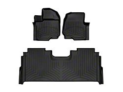 Weathertech Front and Rear Floor Liner HP; Black (21-25 F-150 SuperCrew w/ Front Bucket Seats & Rear Underseat Storage)