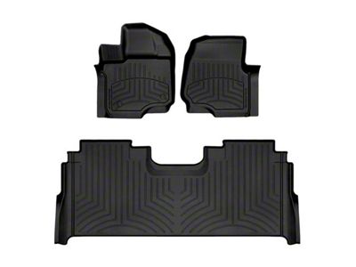 Weathertech Front and Rear Floor Liner HP; Black (21-25 F-150 SuperCrew w/ Front Bucket Seats & Rear Underseat Storage)