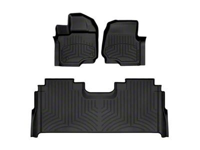 Weathertech Front and Rear Floor Liner HP; Black (21-24 F-150 SuperCrew w/ Front Bucket Seats & Rear Underseat Storage)
