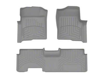 Weathertech Front and Rear Floor Liner HP; Gray (10-14 F-150 SuperCab w/ Flow-Through Center Console & Raised Heating Duct)