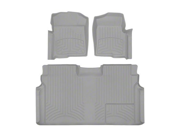 Weathertech Front and Rear Floor Liner HP; Gray (10-14 F-150 SuperCrew w/ Raised Heating Duct)