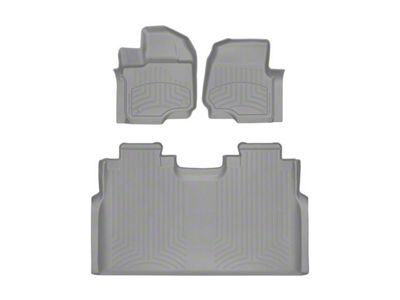 Weathertech Front and Rear Floor Liner HP; Gray (15-25 F-150 SuperCrew w/ Front Bucket Seats & w/o Rear Underseat Storage)