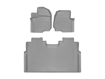 Weathertech Front and Rear Floor Liner HP; Gray (15-24 F-150 SuperCrew w/ Front Bucket Seats & w/o Rear Underseat Storage)