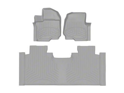Weathertech Front and Rear Floor Liner HP; Gray (15-24 F-150 SuperCab w/ Front Bucket Seats)