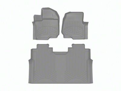 Weathertech Front and Rear Floor Liner HP; Gray (15-25 F-150 SuperCrew w/ Front Bench Seat)