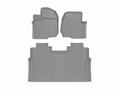 Weathertech Front and Rear Floor Liner HP; Gray (15-24 F-150 SuperCrew w/ Front Bench Seat)
