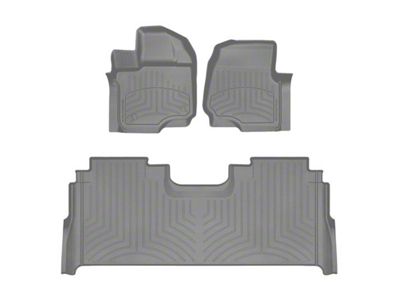 Weathertech Front and Rear Floor Liner HP; Gray (21-25 F-150 SuperCrew w/ Front Bucket Seats & Rear Underseat Storage)