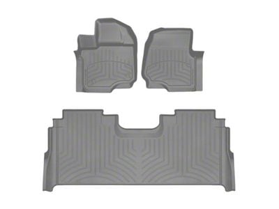Weathertech Front and Rear Floor Liner HP; Gray (21-24 F-150 SuperCrew w/ Front Bucket Seats & Rear Underseat Storage)