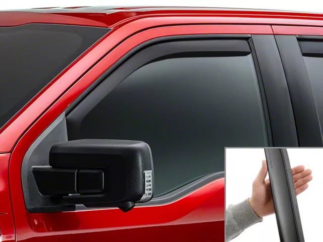 F150 Side Rear Window Deflector Weathertech F-150 Side Window Deflectors; Front; Matte Black 80697IMB ...