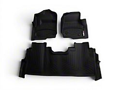 Weathertech DigitalFit Front and Rear Floor Liners; Black (23-26 F-250 Super Duty SuperCrew w/ Front Bucket Seats & Rear Underseat Storage)