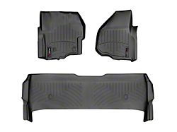 Weathertech DigitalFit Front and Rear Floor Liners; Black (2012 F-250 Super Duty SuperCrew w/ Factory Dead Pedal & Floor Shifter; 13-16 F-250 Super Duty SuperCrew w/ Floor Shifter)