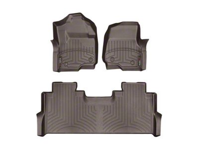Weathertech DigitalFit Front and Rear Floor Liners; Cocoa (17-22 F-250 Super Duty SuperCrew w/ Front Bucket Seats & Rear Underseat Storage)