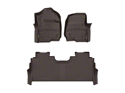 Weathertech DigitalFit Front and Rear Floor Liners; Cocoa (23-25 F-250 Super Duty SuperCrew w/ Front Bucket Seats & Rear Underseat Storage)