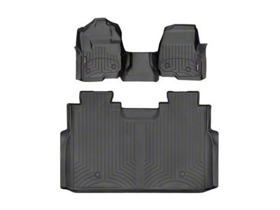 Weathertech DigitalFit Front and Rear Floor Liners for Vinyl Floors; Black (17-22 F-250 Super Duty SuperCrew w/ Front Bucket Seats & w/o Rear Underseat Storage)