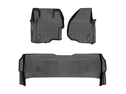 Weathertech DigitalFit Front and Rear Floor Liners for Vinyl Floors; Black (12-16 F-250 Super Duty SuperCrew w/o Floor Shifter)
